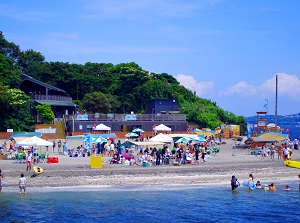 Beach of Sarushima in summer