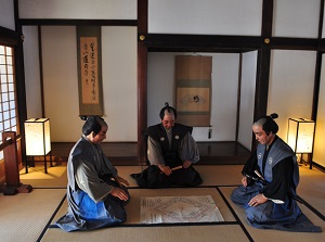 Model of samurais in Honmaru Goten