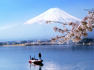 Lake Kawaguchi in spring