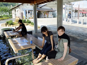 Footbath around Isawa-Onsen station