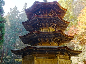 Roofs of Octagonal three storied pagoda