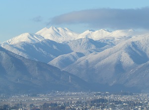 View of Mount Norikura from Matsumoto city