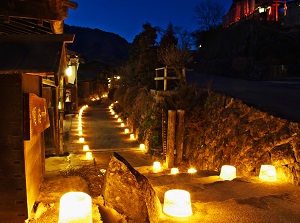 Lamp festival in February in Tsumago