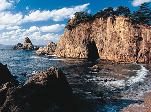 Megane-iwa rock in Sasagawa-nagare