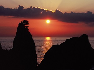 Sunset at Sasagawa-nagare coast