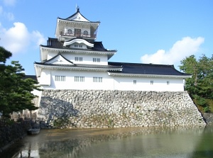 Toyama Castle and the moat