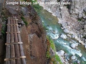 Simple bridge on the trekking route