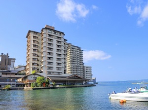Hotels of Wakura Onsen facing Nanao Bay