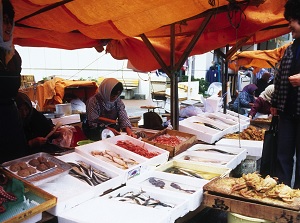 A stall in Wajima Morning Market