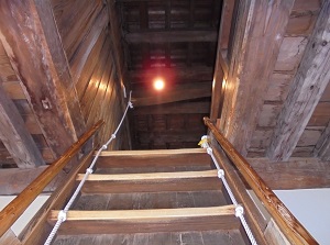 Steep stairs in Maruoka Castle