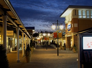 Gotemba Premium Outlets in the evening