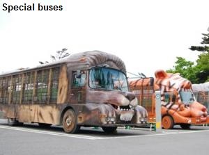 Special buses in Fuji Safari Park