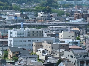 Running Shinkansen from Kakegawa Castle