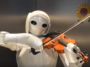 Humanoid robot playing violin