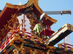 Karakuri on a float in Takayama Festival