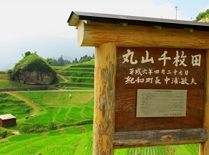 Sign of Maruyama Rice Terrace