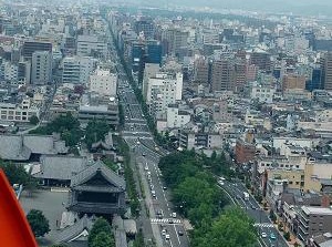 View of Karasuma Street from Kyoto Tower
