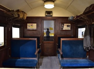Inside of passenger car in the late 20th century