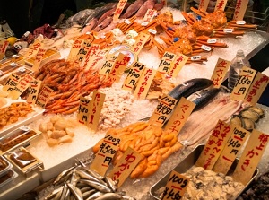 Fish shop in Nishiki Market