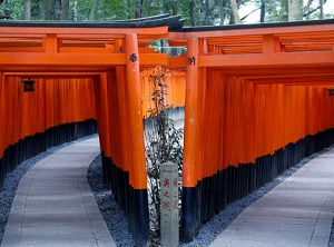 Entrance of Senbon Torii. Take the right route.