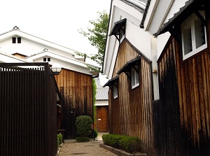 Old buildings in Gekkeikan Okura Sake Museum