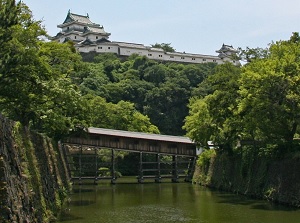 A bridge and moat of Wakayama Castle