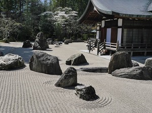 Japanese garden in Main temple of Kongobuji