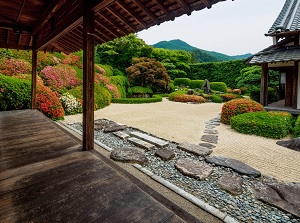 Japanese garden in Raikyuji