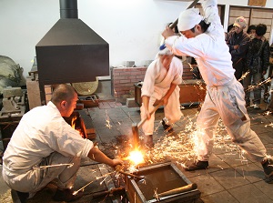 Work of swordsmith for Japanese sword