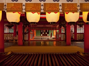 Inside of main shrine of  Itsukushima Shrine