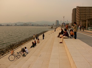 Sunset viewing spot by Lake Shinji