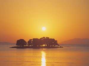 Sunset of Lake Shinji