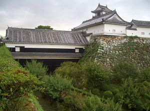 Outside of the castle tower of Kochi Castle and Honmaru-Goten