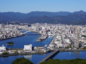 View of Kochi city from Mount Godai