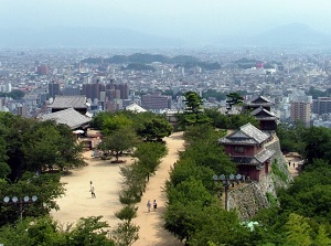 View from the castle tower in Matsuyama Castle