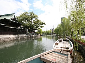 Town along the canal in Yanagawa city