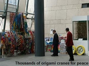 Thousands of origami crane for piece