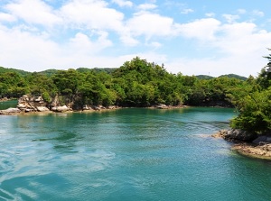 View from pleasure ship of Kujukushima