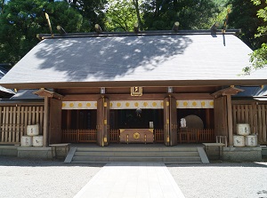 Worship hall in Nishi-Hongu of Amanoiwato Shrine