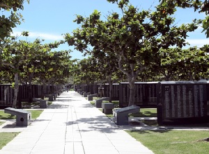 Stones of the names of victims in Heiwa no Ishiji