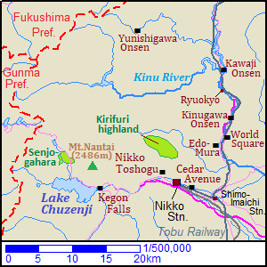 Map around Nikko