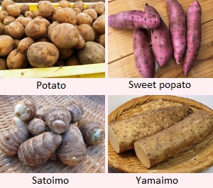 Jagaimo, Satsumaimo, Satoimo, Yamaimo