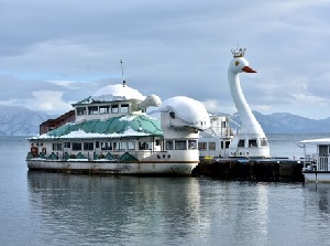 Unique pleasure boats of Lake Inawashiro