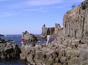 At the foot of Tojinbo cliffs