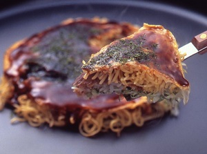 Hiroshima-style Okonomiyaki including noodle