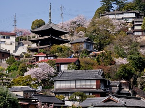 Temple on the slope in Onomichi